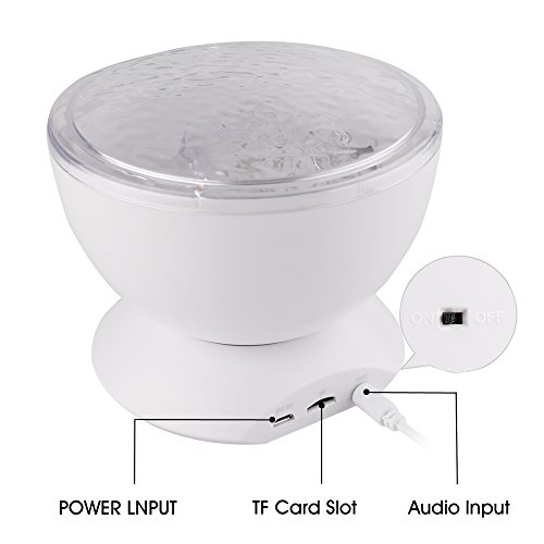 Ocean Wave Projektor LED 7 Farben Nachtlicht Neuheit USB Lampe Nachtlicht Illusion Remote Music Player Schlaf für Baby Kinder