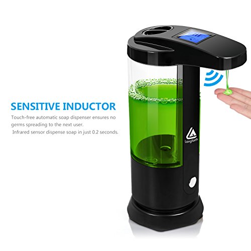 Lifewit Automatischer Seifenspender mit LED Dispaly Seifendosierer No Touch Flüssigseifenspender Infrarot Sensor für Küche und Bad 250ML - 2
