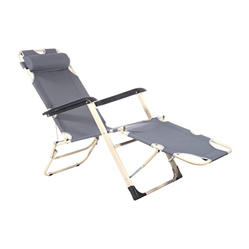 Smartfox Sonnenliege Liegestuhl Gartenliege Strandliege 4 Sitz-/Liegepositionen ca. 180 cm in dunkelblau - 6