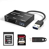 【Hohe Daten Übertragungsgeschwindigkeit】Schnelle USB 3.0 Technologie, entworfen für eine USB Schnittstelle mit bis zu 500 Mb/s. Maximale Übertragungsleistung bis zu 5 Gb/sec, 10 X schneller wie USB 2.0, vereinfacht die Übertragung großer Dateien und steigert ihre Produktivität. Eine großartige Wahl für professionelle Fotografen und Videofilmer. Sowohl im Studio als auch unterwegs.