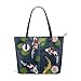 Produktbild Cocoal-ltd Japanische Koi Fischteich-Leder-Handtasche, Schultertasche, tragbare Aufbewahrung, Handtaschen, praktische Einkaufstasche