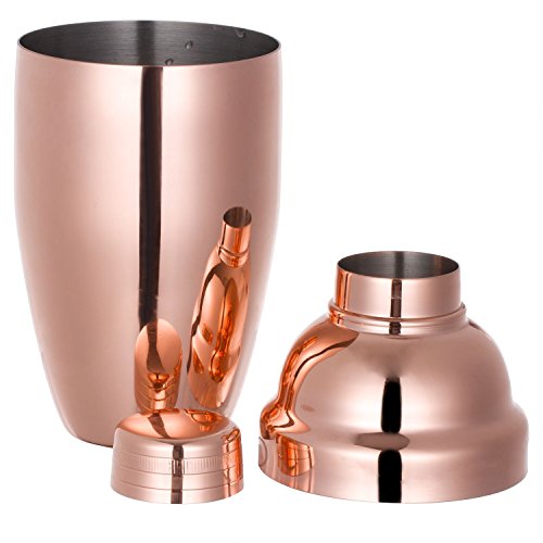 HOMEKEROS Kupfer Cocktail Shaker Profi Bar Shaker Edelstahl Rostfrei 550ml - 5