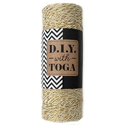 Youdoit Bobine de ficelle Baker's Twine doré et blanc - 100 m