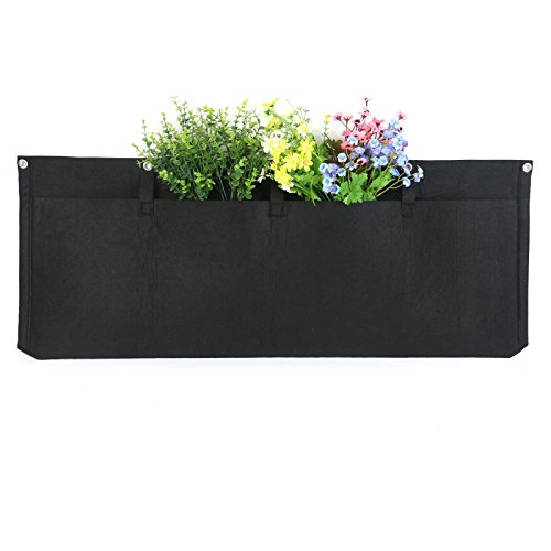 2-TECH Wandbegrünung Vertikaler Garten living wall vertical wall 100cm * 30cm mit 4 Taschen Fassadenbegrünung - 5