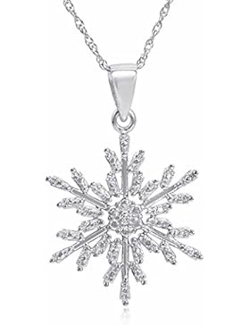 Original McPearl Diamant Anhänger mit Kette Schneeflocke. Top Qualität aus der westfälischen Schmuckmanufaktur.