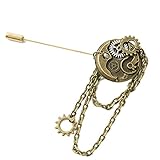 Punk y alfiler vintage dream cosplay Steampunk Broche Gótico Alfileres con Engranajes Cadena
