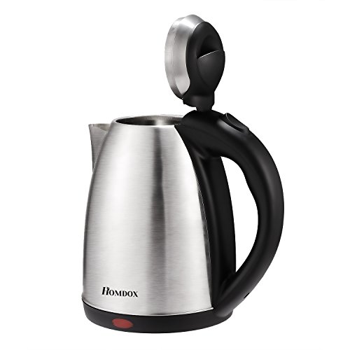 Homdox Wasserkocher Edelstahl Anti-Kalk 1.7L, mit Abschaltautomatik und Deckelverriegelung, 2200 Watt Maximal Elektrische Wasserkessel - 2