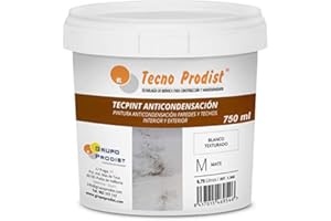 Tecno Prodist TECPINT ANTICONDENSACIÓN (750 ml) - Pintura Anti-condensación al Agua para Interior y Exterior - Paredes y Techos -gran cubrición y blancura - Fácil Aplicación - (BLANCO)
