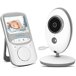 Moniteur Bébé Numérique sans Fil 2.4GHz Interphone Bidirectionnel Babyphone Écran LCD 2.4'' Caméra Vision Nocturne Grand Angle de Vue Longue Portée Température Surveillée Berceuses Intégrés pour Parents Bébé etc