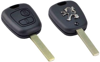 Peugeot 2 Button Blank Key Fob Remote Shell Case Uncut Blad For 207 307 407 607 C2