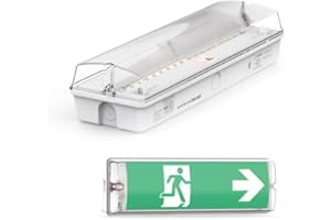 ‎ENOVALITE LED Fluchtwegleuchte | IP65 wasserdicht | Notbeleuchtung mit Notstromakku 3h | TEST-Funktion | inkl. 4 Piktogrammen, Richtungspfeilen | beleuchtetes Notausgangsschild | Rettungszeichenleuchte