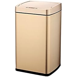 Bacs à Ordures La poubelle intelligente de capteur d'or peut, poubelle automatique rechargeable de ménage de cuisine de salon (Taille : 13l)