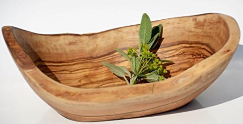 Rustico Bread Basket Large Hand-made from olive wood with naturally waxed rim. Embedded with cold-pressed linseed oil Total height: Approximately 22 - 24 cm Each piece is unique.