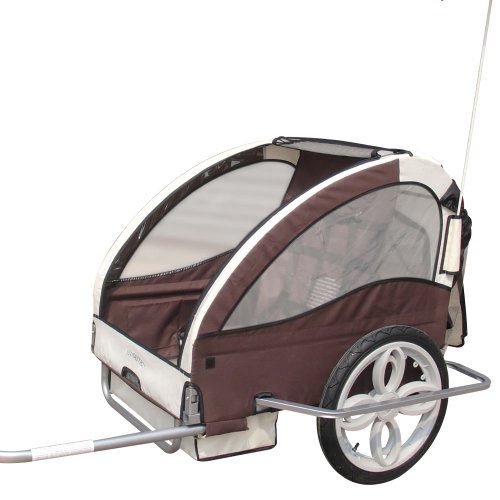 Infantastic Children's Bike Trailer & Jogging 2 Seater Stroller - Chestnut