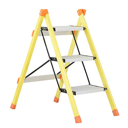Preisvergleich Produktbild Ibuprofen Stuhlhocker 3-Stufiger Leiterhocker / Trittleiter Aluminiumlegierungspedalleiter Haushaltsklappleiter Fiberglas-Isolationsleiter
