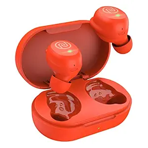 Noise Shots Neo 2 Wireless Earbuds with Gaming Mode, Powerful Bass, Hands Free Calling, Full Touch Controls, Fintips for Secure Fit and 20 Hour Playtime (Amber Orange)