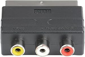 WICAREYO 3RCA Female to RGB SCART Plug Male AV Cable Adapter Converter for PS4 TV DVD VCR
