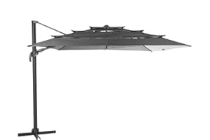 Hespéride Parasol déporté inclinable Éléa Ardoise