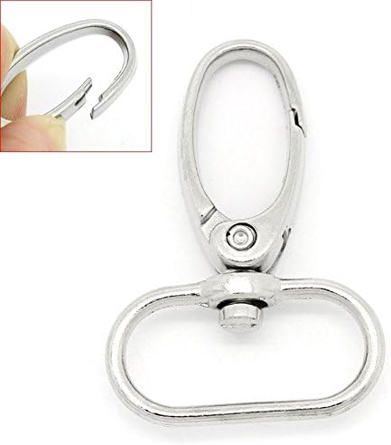 Chuzhao Wu Metal 1 Inches Silvery Curved Lobster Clasps Swivel Trigger Clips Snap(Pack Of 15)