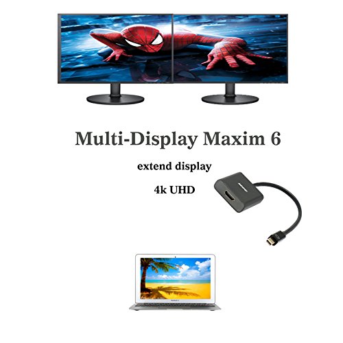 Aktiver Mini-DisplayPort 1.2 auf HDMI 4 K Adapter männlich zu weiblich vergoldet Kordel, Thunderbolt kompatibel, Unterstützung Eyefinity, Mini DisplayPort 1.2 - 3