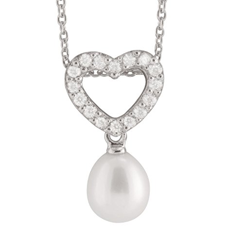 Bella Pearls 925 Sterling-Silber Perle Oxyde de Zirconium Silber wei 46 cm