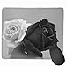 Produktbild Whecom Black and White Roses Non-Slip Personalized Designs Gaming Gaming Mauspad Black Cloth Rectangle Mousepad Art Natural Rubber Mouse Mat with Stitched Edges 9.8x11.8 Inch