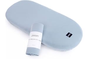 ‎POOFI Poofi Spannbettlaken für Kinderwagen Stubenwagen | Kinderbettlaken | 100% Bio-Baumwolle | Natürliche Weich und Atmungsaktiv Bettlaken | Größe 35x75 cm | Farbe Dusty Blue