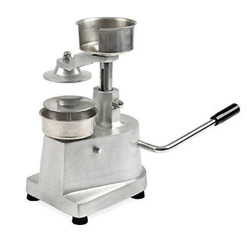 Vertes 130 mm Hamburgerpresse Hamburgermaschine Burgerpresse Pattypresse (130 mm Durchmesser, inkl. 500 Patty Trennblätter, aus rostfreiem Edelstahl und Aluminium) silber - 2