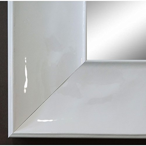 Spiegel Wandspiegel Badspiegel Flurspiegel Garderobenspiegel - Über 200 Größen - Taranto Weiß Lack 7,5 - Größe des Spiegelglases 70 x 140 - Wunschmaße auf Anfrage - Modern