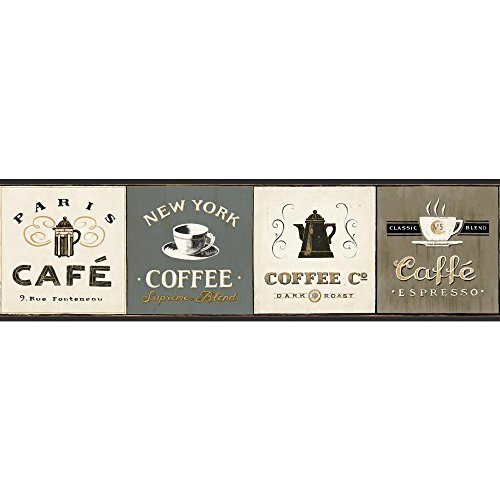 Preisvergleich Produktbild York Wallcoverings American Classics Kaffee Schilder Bordüre, AM8642B