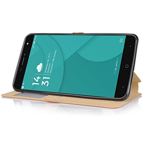 ELTD DOOGEE Y6 flip Cover  View flip funda carcasa case para DOOGEE Y6 5 5-Inch  Oro