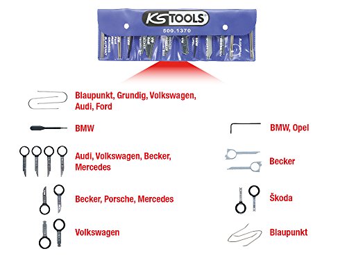 KS Tools 500.1370 Radio De- und Montage-Satz, 18-teilig - 2
