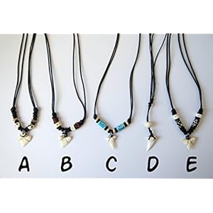 HAIFISCHZAHN SURFERKETTE SKATE SOMMER SCHMUCK MIT ECHTEN HAIFISCHZAHN D03