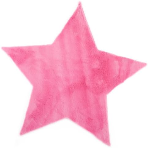 Children Rug Pilepoil - Star Pink Fushia 140 X 140 cm - Fake Fur