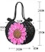 Produktbild BAOBXX HYLM Handtasche Kleine frische Sonnenblume National Wind Casual Big Bag Schultertasche Sonnenblume Tasche, Peach with Black Background