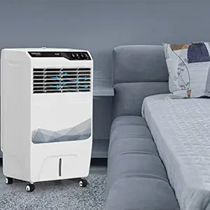 Hindware Snowcrest Froid 38L Inverter Compatible Personal Air Cooler With Humidity Controller & Ice Chamber (Black & White)