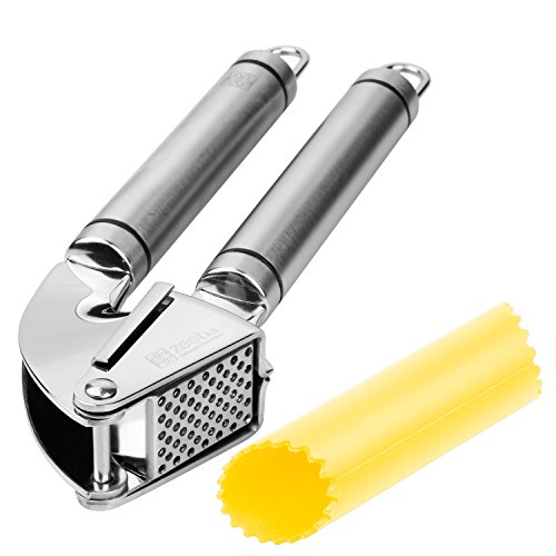 Zestkit Knoblauchpresse aus Edelstahl mit Silikon Knoblauchschäler, Spülmaschinenfest - 3