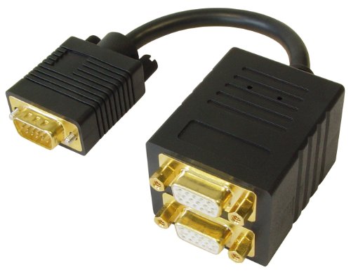 High Quality VGA Y-Verteiler Sub D-Stecker 15pol HD auf 2x Sub D-Kupplung 15pol HD, 20 cm