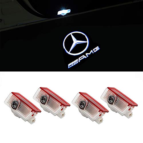 QJZoncuji Coche Logo LED Proyector luces puerta, 2 PC Coche LED Logo Puerta Iluminación (For E) (for 4 E-AMG)