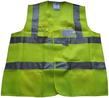Vest, Westover Mishaps, Airport Vest - Neon Yellow - Material: 100% Polyester - DIN EN 471 - 2 Side Pockets with/Phone Case/Pocket Card - 3 M Reflector Material