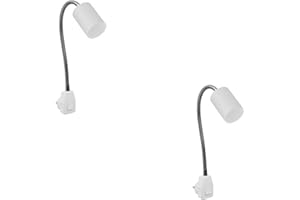 ledscom.de Lámpara de enchufe/lámpara de lectura WAIKA, cuello flexible, interruptor, blanco, 1x GU10 máx. 60W, 2 uds.