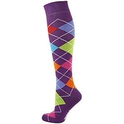 MySocks Hommes Femmes Genou Haute Chaussettes,7 Color Violet,36-41