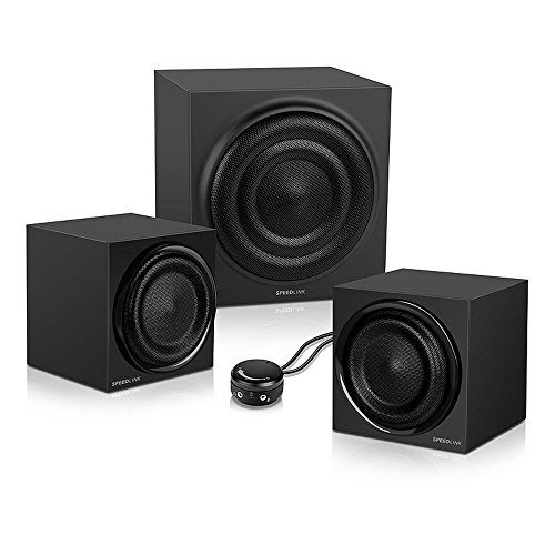 Speedlink Majesty aktives 2.1 Lautsprechersystem (45 Watt RMS Gesamtleistung, 90 Watt Peak Power, Tischfernbedienung, Holzgehäuse) schwarz Speedlink Majesty aktives 2.1 Lautsprechersystem (45 Watt RMS Gesamtleistung, 90 Watt Peak Power, Tischfernbedienung, Holzgehäuse) schwarz