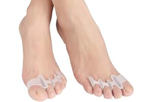 SiaMed 4x Separatori Dita Piedi Dita a Martello, Correttore Alluce Valgo Gel Toe Separatori Correzione, Sollievo Raddrizza Dita dei Piedi Divaricatore Tutore Alluce Notturno e Giorno