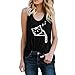 Produktbild Suitray Camis-Tops Frauen Mode Süße Schlafen Kätzchen Muster T-Shirt Ärmellos Weste Tunika Muskelshirt Crop Tops Sommer Bluse Freizeit Leibchen Mode Mädchen T-Shirt Hemd
