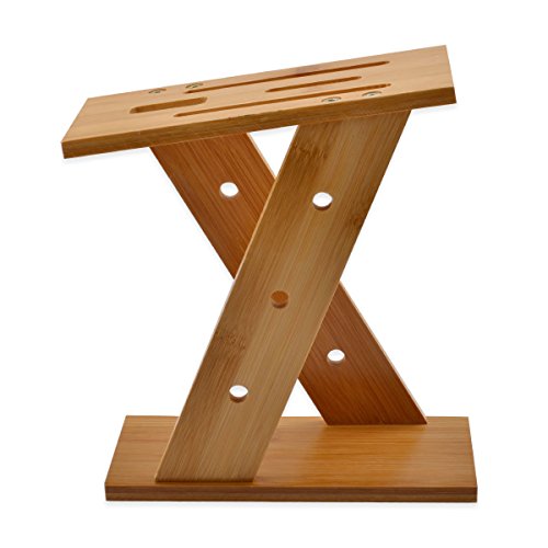 LONGLISHENG Bamboo Knife Holder Rack and Z Shape Detachable Knife Block Storage Tool