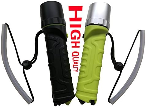 Grandorient Cree XPL LED Scuba Diving Flashlight 1200LM Underwater 100M Torch Aluminum-Plastic Submarine Light Powered by 4pcs AA Battery (green)