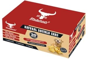 Buffalo Ears-20 Box (5 inch plus)- Dog Treats from The Buffalo Co.