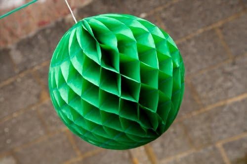 Wedding Table Centrepiece Honeycomb Tissue Paper Ball Pom Poms Lanterns For Hanging Garland Ideas Decorations (12", Apple Green)