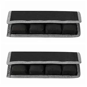 Meking 2 Pcs DSLR Battery Case Holder Storage Bag (4 Pocket) for AA/AAA Battery and Canon LP-E6 LP-E8 LP-E10 LP-E12, Nikon EN-EL14 EN-EL15, Sony NP-FW50 NP-F550 NP-FM500H (Gray)